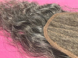 Fermeture de cheveux gris indiens bruts